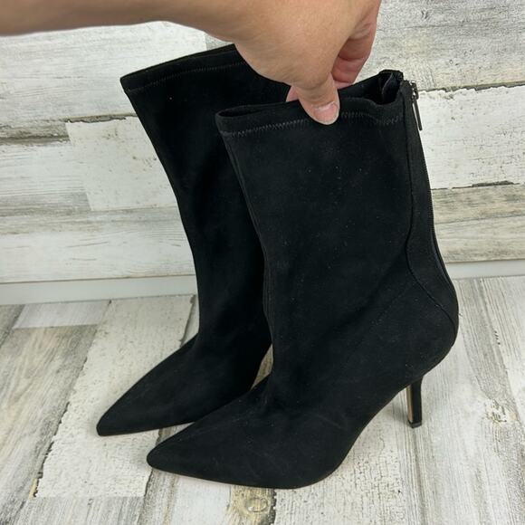 Marc Fisher womens 9.5 stiletto heel black suede ankle boot new pointed toe - Picture 1 of 10